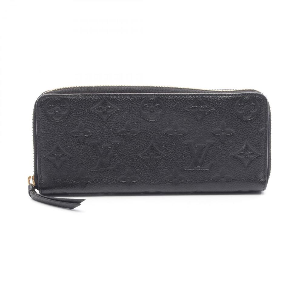 Louis Vuitton Portefeuille Clemence Round Wallet Leather Monogram Black